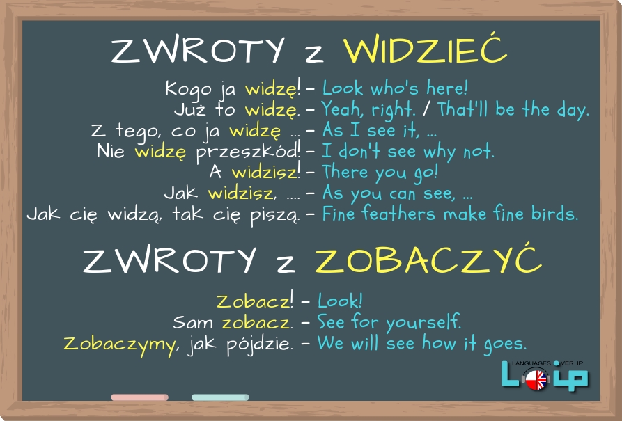 Sprawdź, czy poprawnie stosujesz angielskie odpowiedniki  tych 10 polskich fraz z czasownikami WIDZIEĆ i ZOBACZYĆ. EFL Angielski z LOIP.